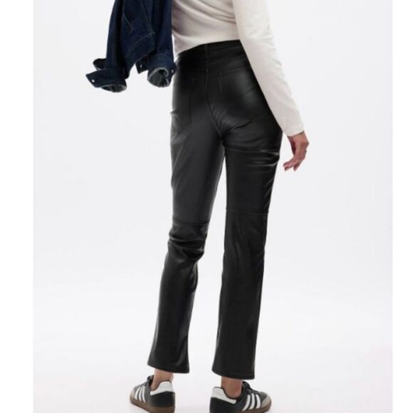 GAP High Rise Vegan Leather Vintage Slim Pants edgy chic ankle size 6 - Picture 2 of 9